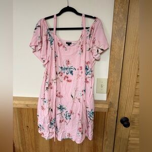Torrid Floral Pink Off-Shoulder Dress